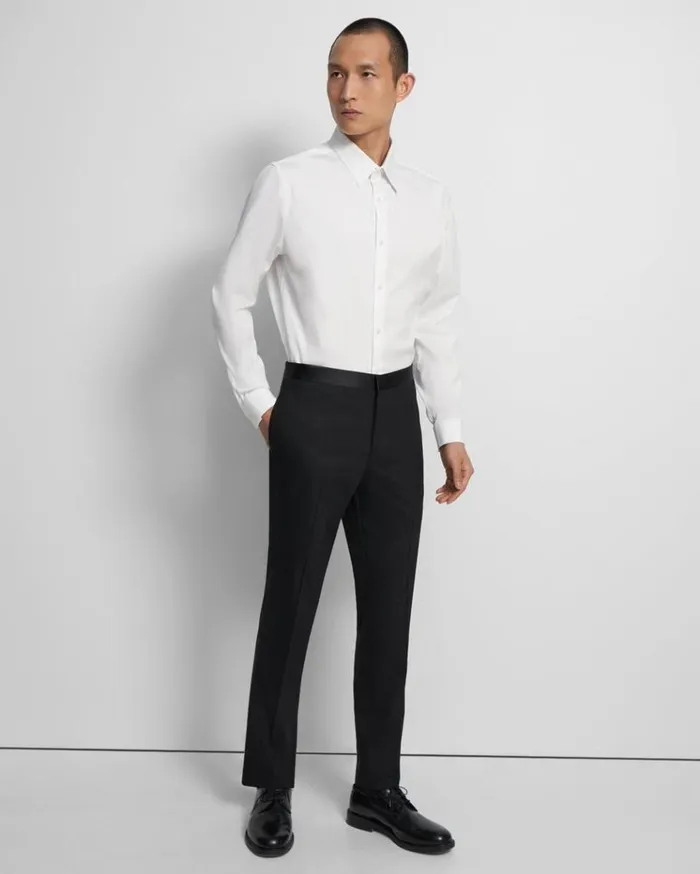 Theory Mayer Tuxedo Pant In Stretch Wool Black Men Suits