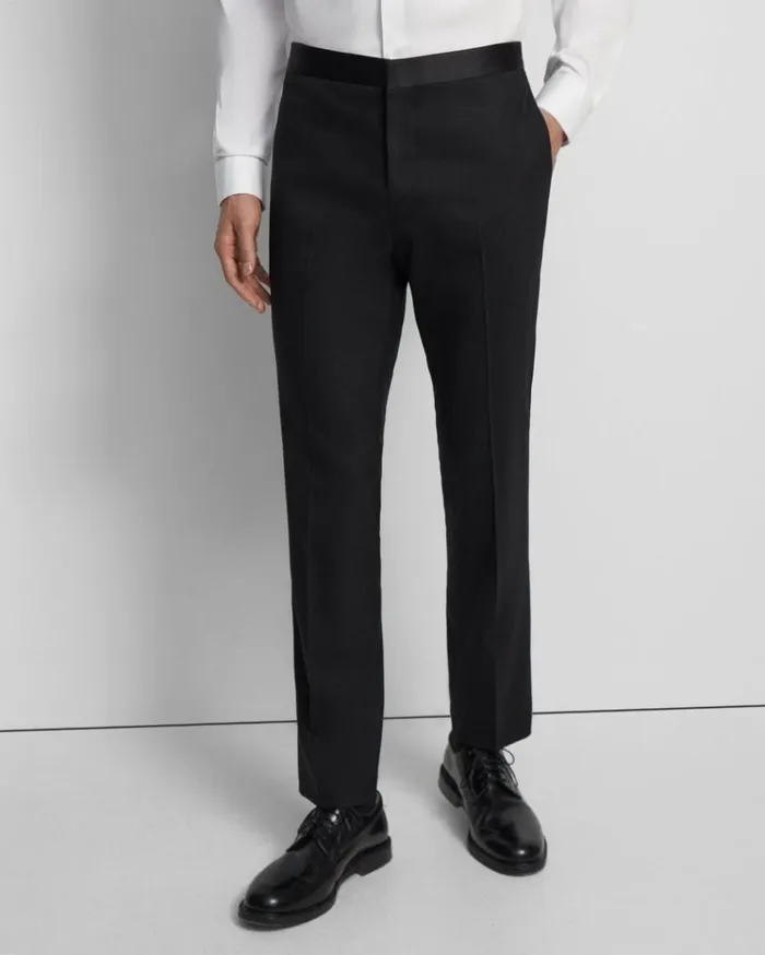 Theory Mayer Tuxedo Pant In Stretch Wool Black Men Suits