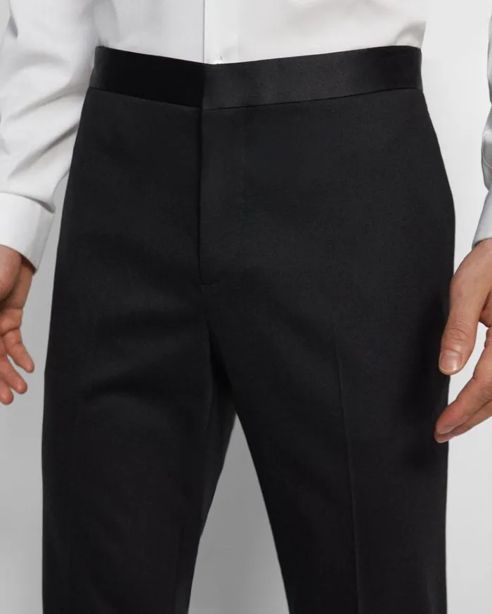 Theory Mayer Tuxedo Pant In Stretch Wool Black Men Suits