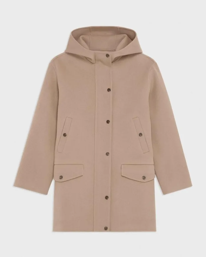 Theory Parka In DoubleFace WoolCashmere Palomino Women Outerwear
