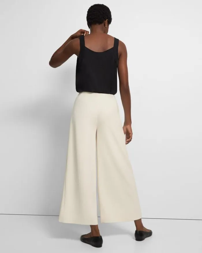 Theory Pleated WideLeg Pant In Admiral Crepe Rice Women Pants