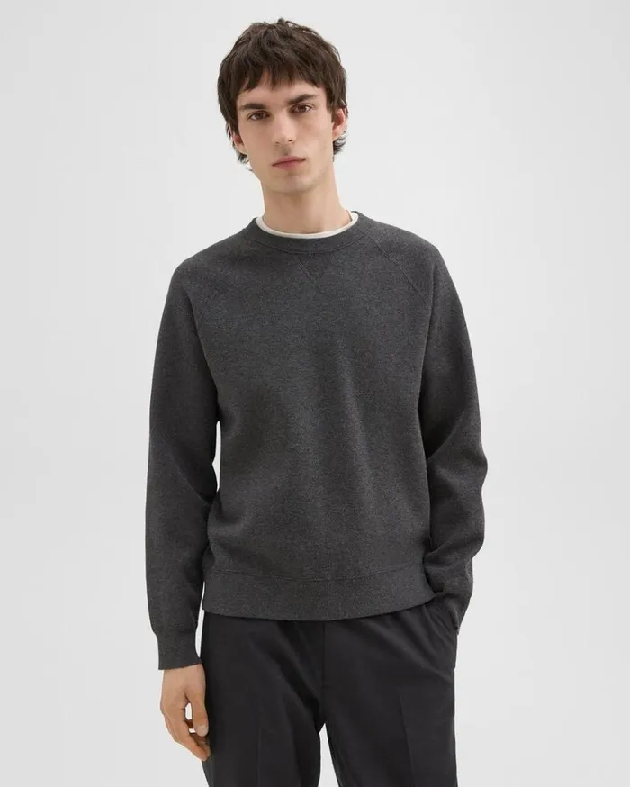 Theory Raglan Sleeve Sweatshirt In Light Bilen Pestle Melange Men Sweatshirts Hoodies