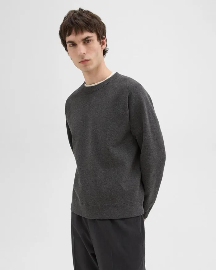 Theory Raglan Sleeve Sweatshirt In Light Bilen Pestle Melange Men Sweatshirts Hoodies