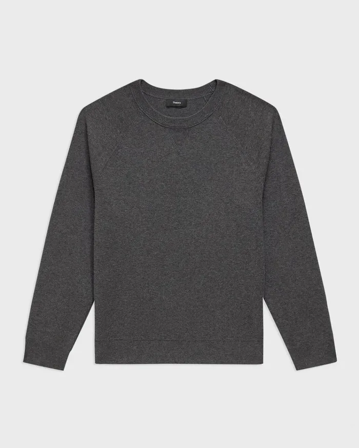 Theory Raglan Sleeve Sweatshirt In Light Bilen Pestle Melange Men Sweatshirts Hoodies