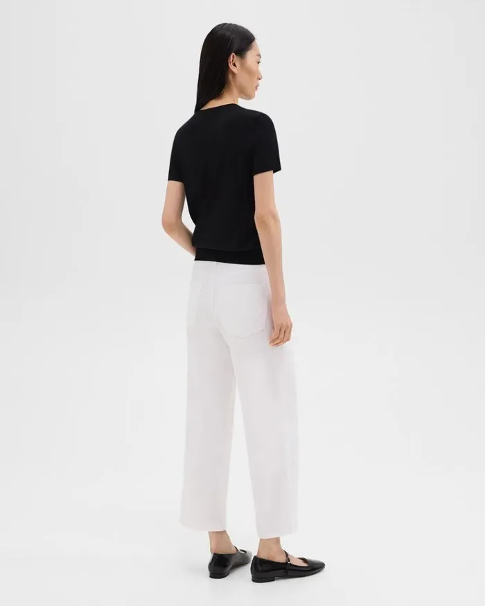 Theory Relaxed Straight Jean In Denim Optic White Women Pants