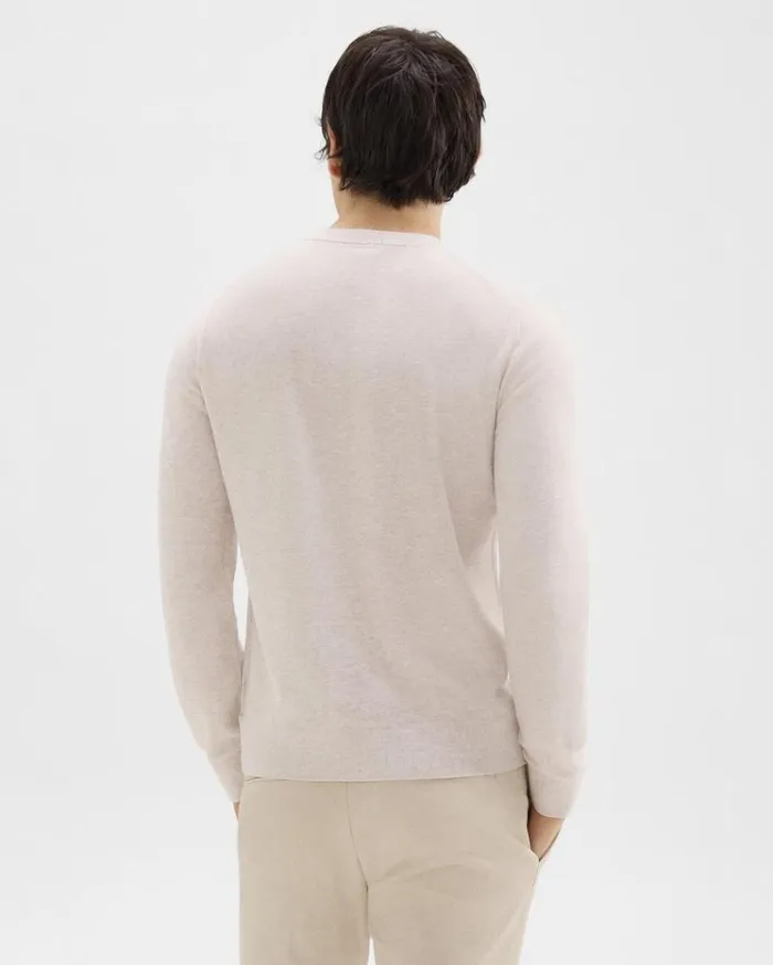 Theory Riland Sweater In Light Bilen Melange Ivory Men Sweaters Cardigans