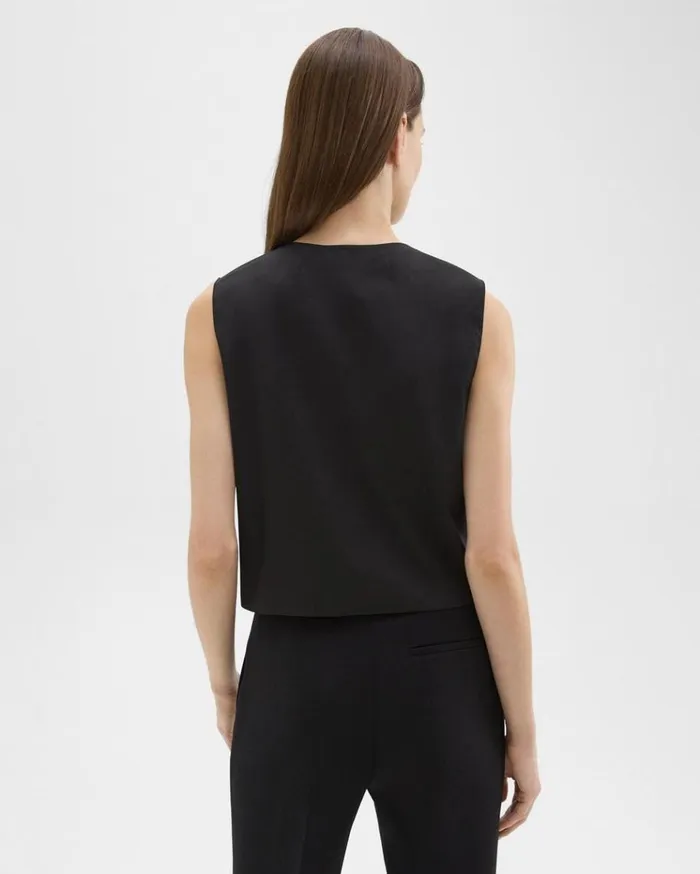 Theory Shell Top In Good Cotton Black Women Tops