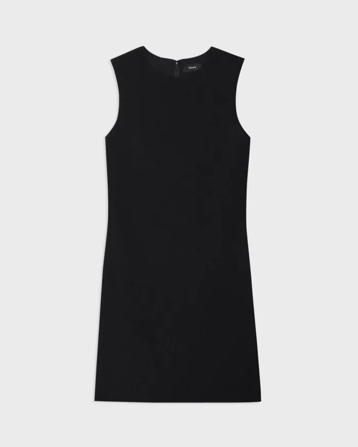 Theory Shift Dress In Admiral Crepe Black Women Dresses