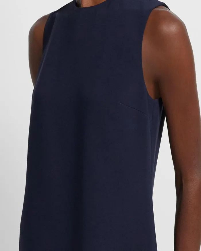 Theory Shift Dress In Admiral Crepe Nocturne Navy Women Dresses