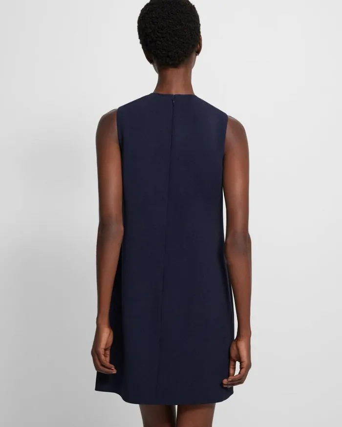 Theory Shift Dress In Admiral Crepe Nocturne Navy Women Dresses