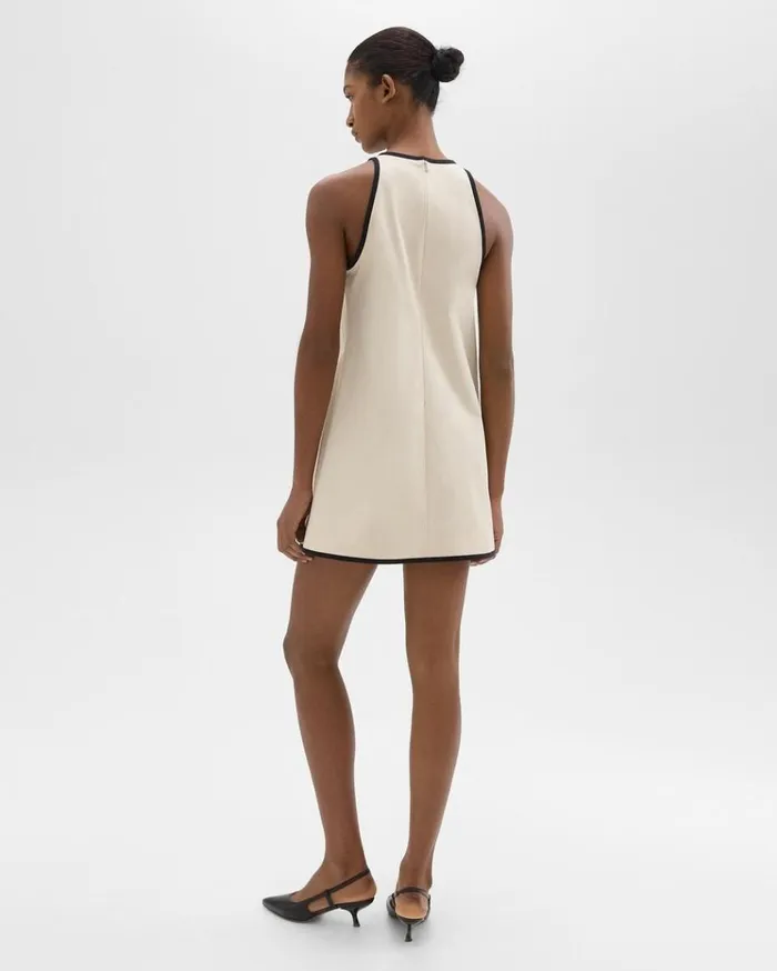 Theory Shift Dress In Organic Cotton Sandblack Women Dresses Theory Shift Dress In Organic Cotton Sandblack Women Dresses