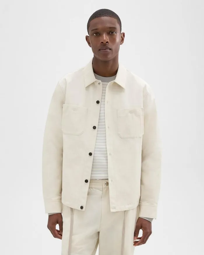 Theory Shirt Jacket Ecru Men Outerwear
