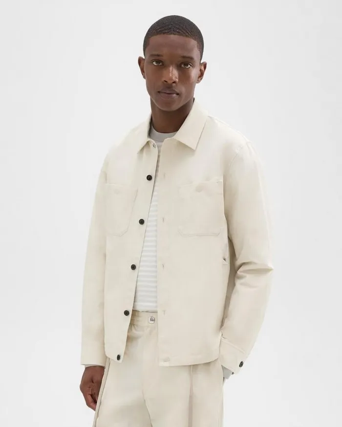 Theory Shirt Jacket Ecru Men Outerwear
