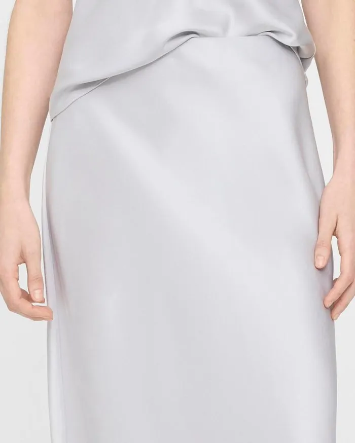Theory Slip Skirt In Satin Silver Women Skirts Theory Slip Skirt In Satin Silver Women Skirts