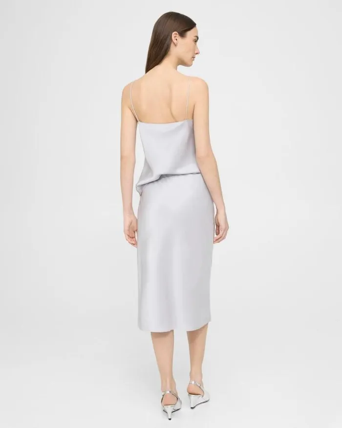 Theory Slip Skirt In Satin Silver Women Skirts Theory Slip Skirt In Satin Silver Women Skirts