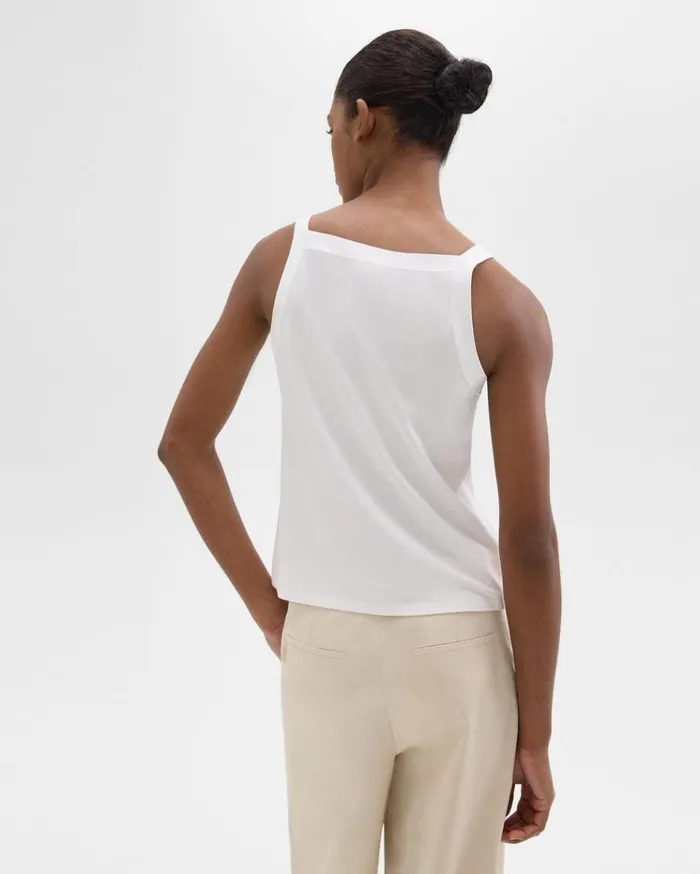 Theory Square Neck Tank In Interlock Knit White Women TShirts Tank Tops Theory Square Neck Tank In Interlock Knit White Women TShirts Tank Tops