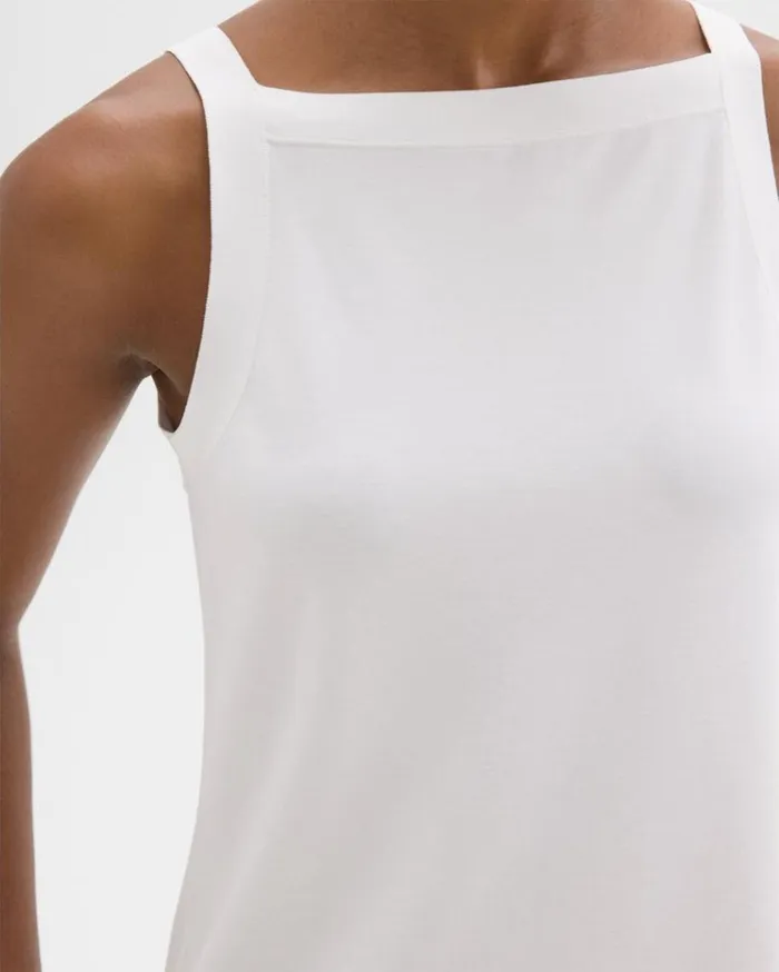 Theory Square Neck Tank In Interlock Knit White Women TShirts Tank Tops Theory Square Neck Tank In Interlock Knit White Women TShirts Tank Tops