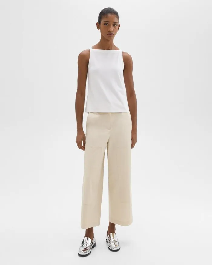 Theory Square Neck Tank In Interlock Knit White Women TShirts Tank Tops Theory Square Neck Tank In Interlock Knit White Women TShirts Tank Tops