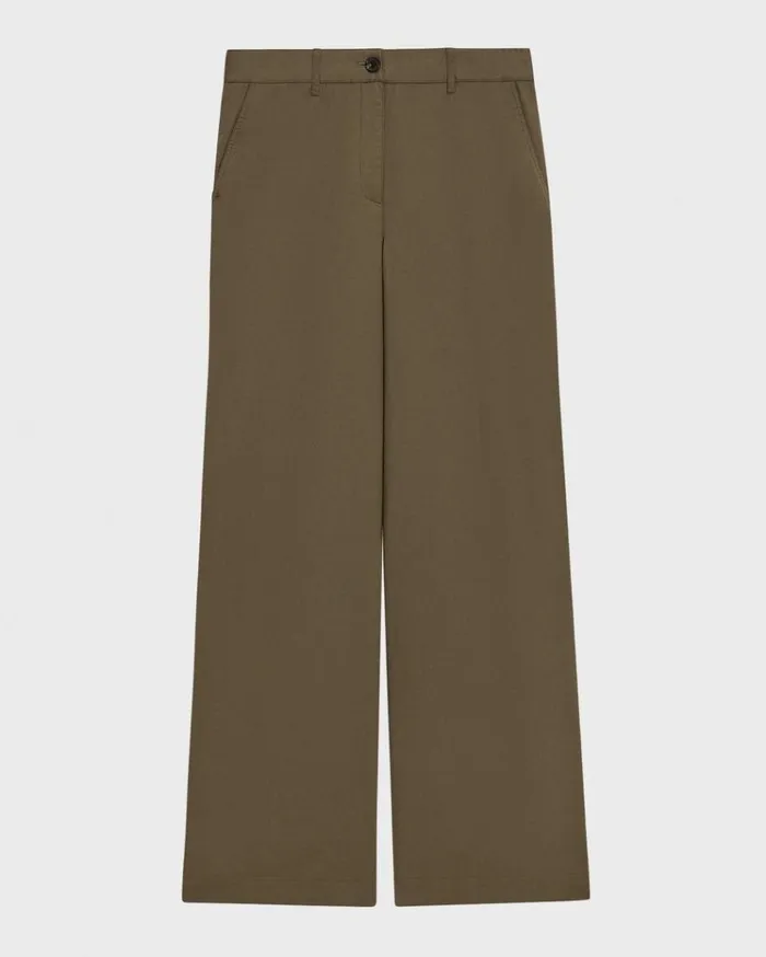 Theory StraightLeg Pant In Organic Cotton Dark Olive Women Pants