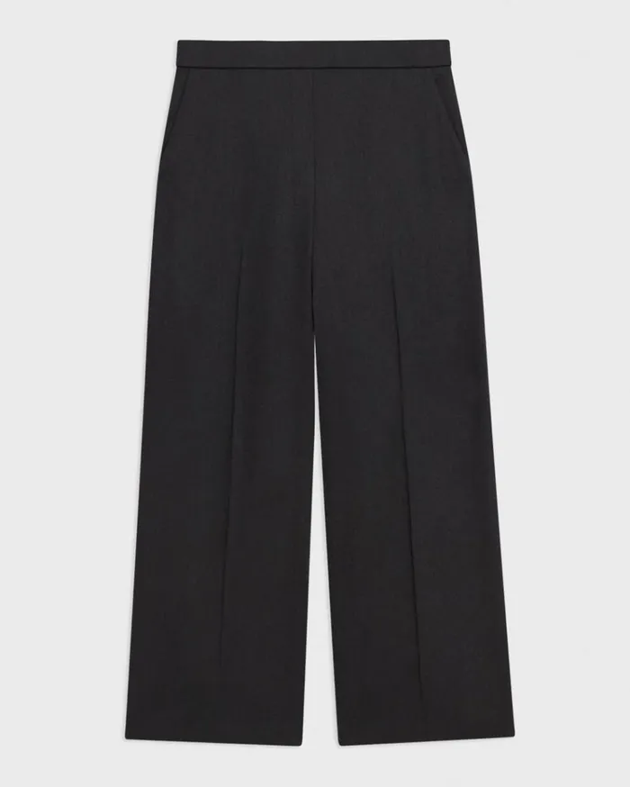 Theory Straight PullOn Pant In LinenViscose Black Women Pants Theory Straight PullOn Pant In LinenViscose Black Women Pants