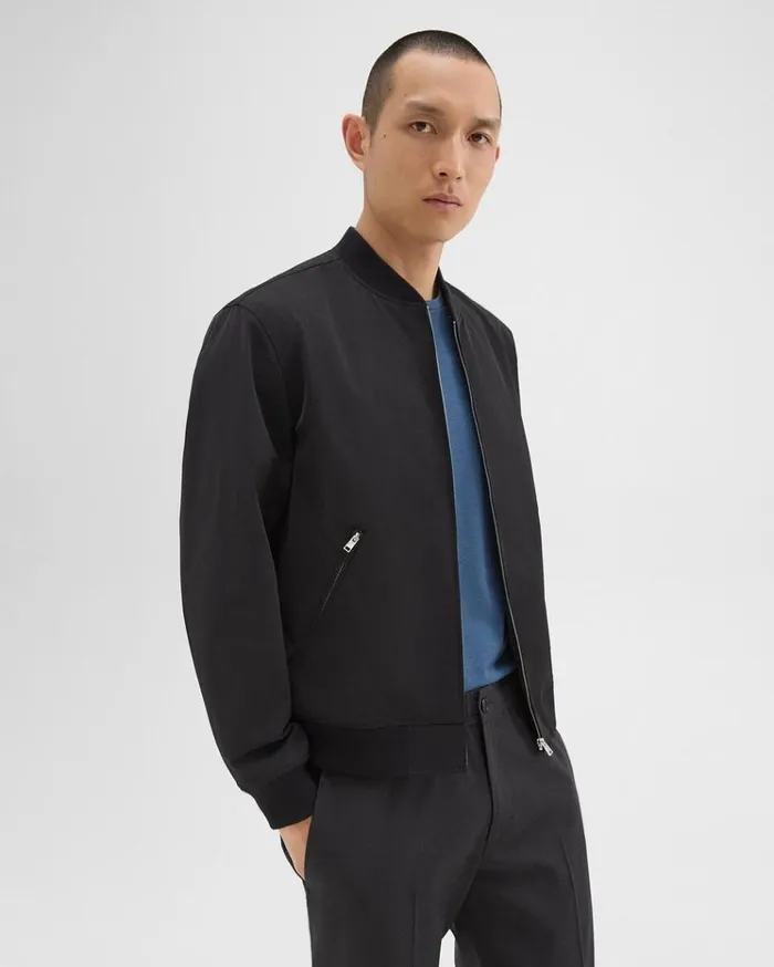 Theory Tailored Bomber Jacket In Foundation Twill Black Men Outerwear Theory Tailored Bomber Jacket In Foundation Twill Black Men Outerwear