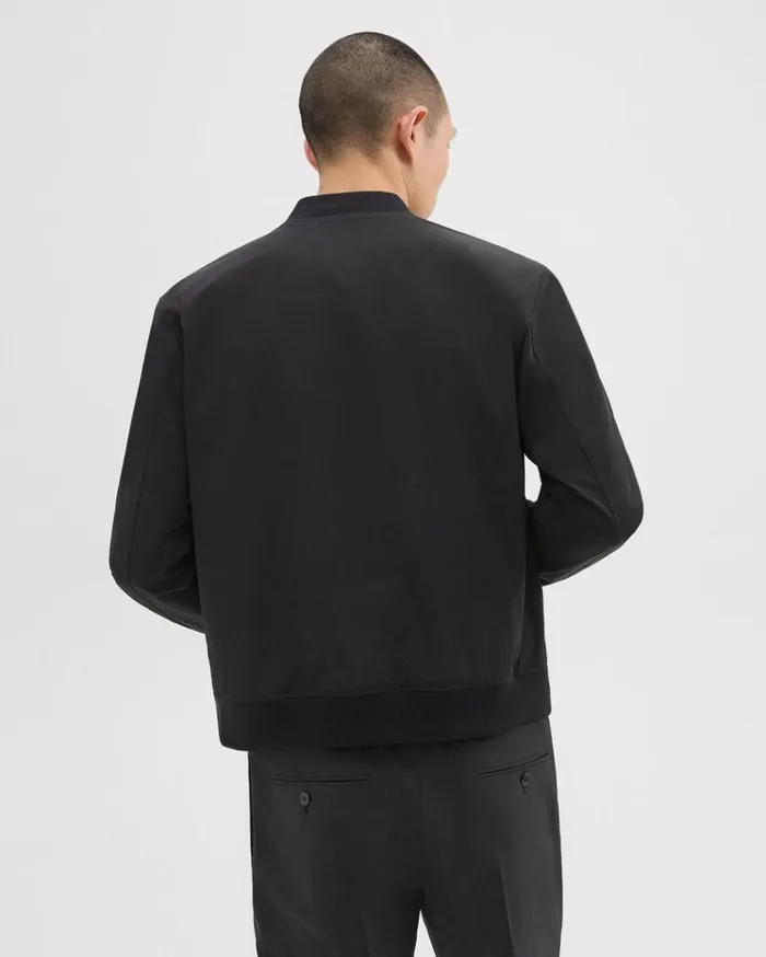 Theory Tailored Bomber Jacket In Foundation Twill Black Men Outerwear Theory Tailored Bomber Jacket In Foundation Twill Black Men Outerwear