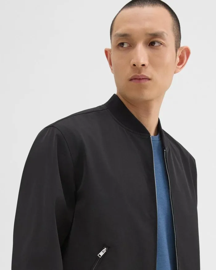 Theory Tailored Bomber Jacket In Foundation Twill Black Men Outerwear Theory Tailored Bomber Jacket In Foundation Twill Black Men Outerwear