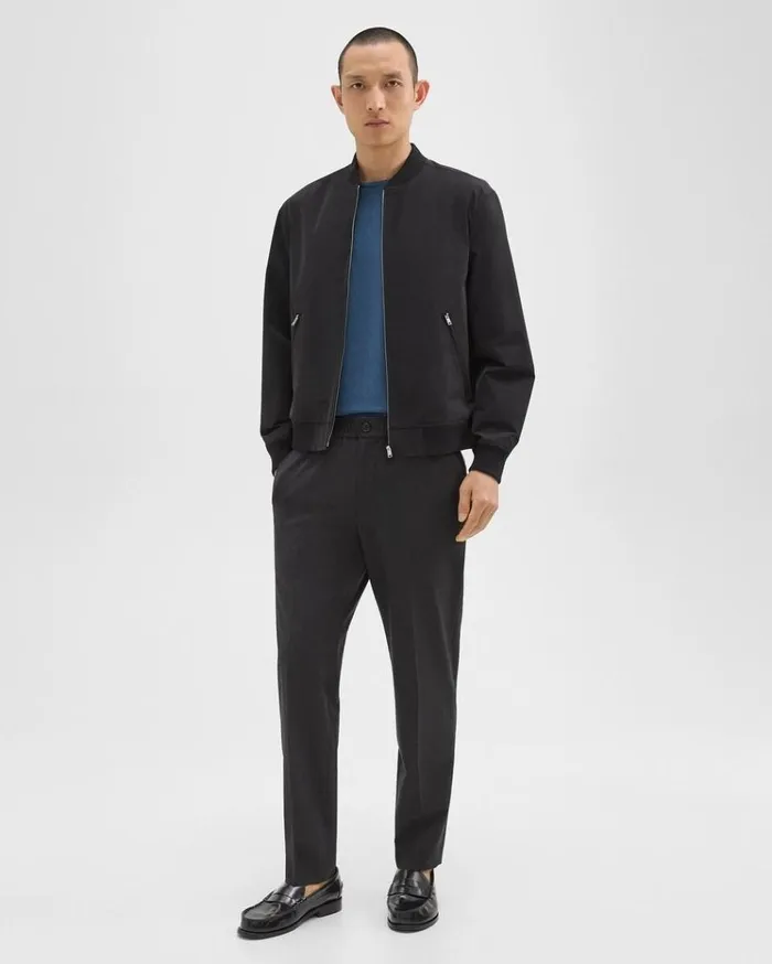 Theory Tailored Bomber Jacket In Foundation Twill Black Men Outerwear Theory Tailored Bomber Jacket In Foundation Twill Black Men Outerwear