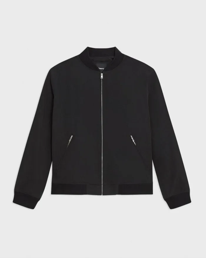 Theory Tailored Bomber Jacket In Foundation Twill Black Men Outerwear Theory Tailored Bomber Jacket In Foundation Twill Black Men Outerwear