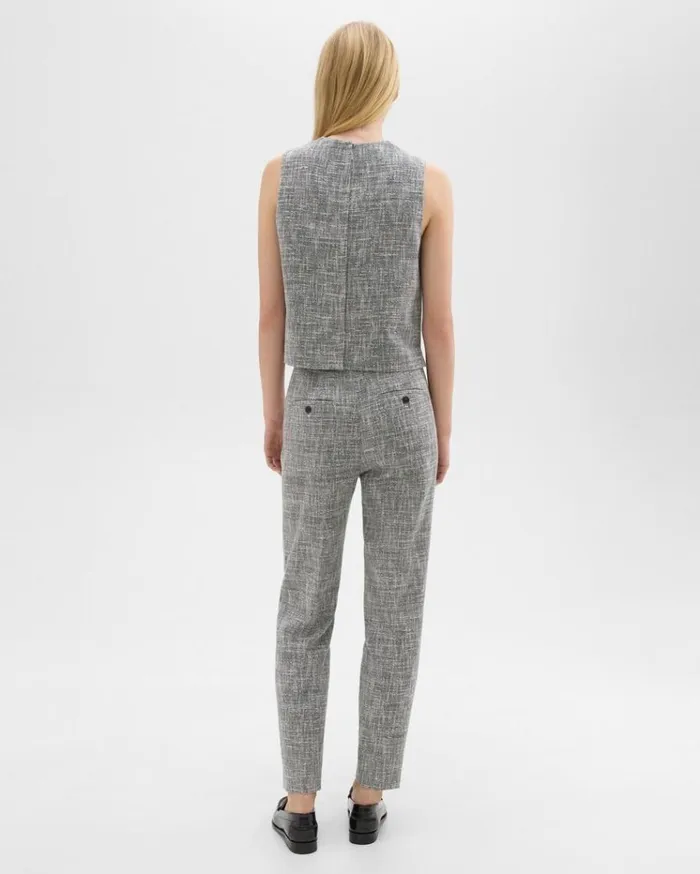 Theory Tapered Slim Pant In Canvas Tweed Black Multi Women Pants Theory Tapered Slim Pant In Canvas Tweed Black Multi Women Pants