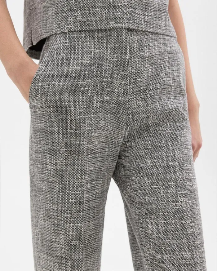 Theory Tapered Slim Pant In Canvas Tweed Black Multi Women Pants Theory Tapered Slim Pant In Canvas Tweed Black Multi Women Pants