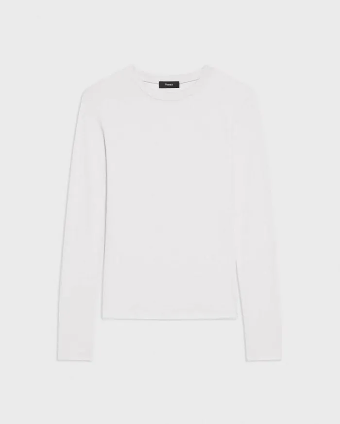 Theory Tiny LongSleeve Tee In Organic Cotton White Women TShirts Tank Tops Theory Tiny LongSleeve Tee In Organic Cotton White Women TShirts Tank Tops