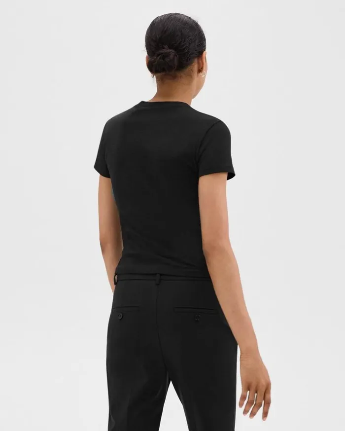 Theory Tiny Tee In Organic Cotton Black Women TShirts Tank Tops Theory Tiny Tee In Organic Cotton Black Women TShirts Tank Tops