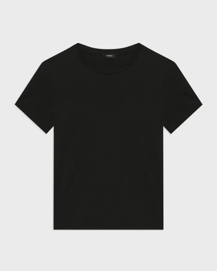 Theory Tiny Tee In Organic Cotton Black Women TShirts Tank Tops Theory Tiny Tee In Organic Cotton Black Women TShirts Tank Tops
