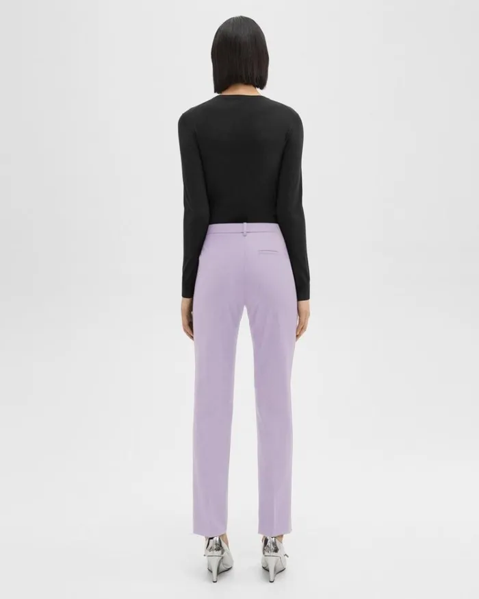 Theory Treeca Full Length Pant In Good Wool Lilac Sky Women Pants