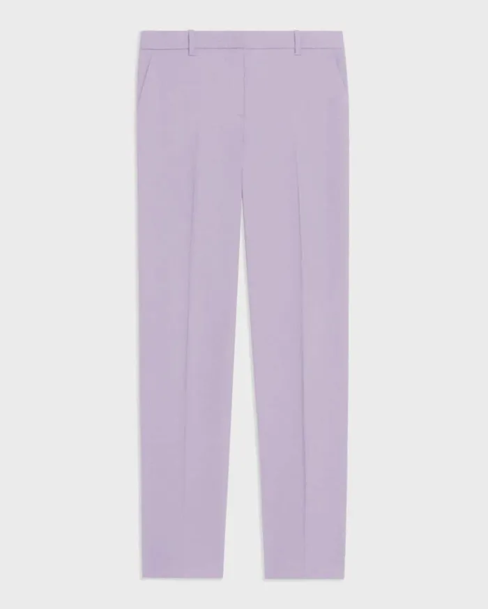 Theory Treeca Full Length Pant In Good Wool Lilac Sky Women Pants