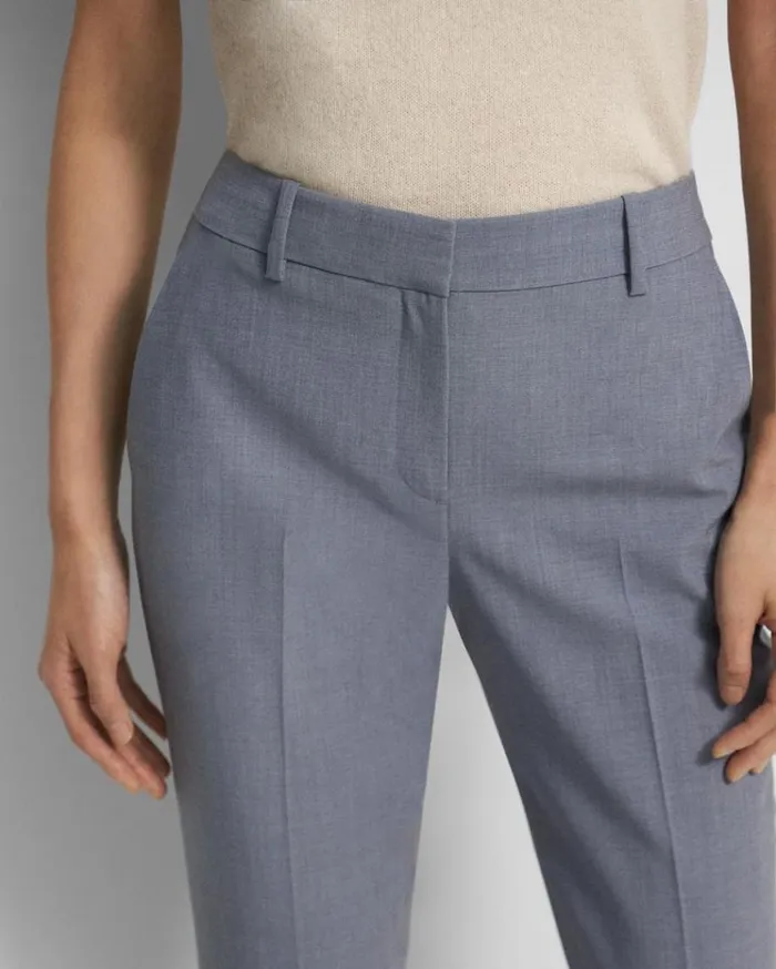 Theory Treeca Pant In Good Wool Indigo Melange Women Pants