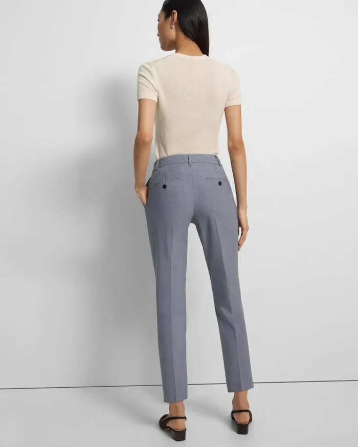 Theory Treeca Pant In Good Wool Indigo Melange Women Pants