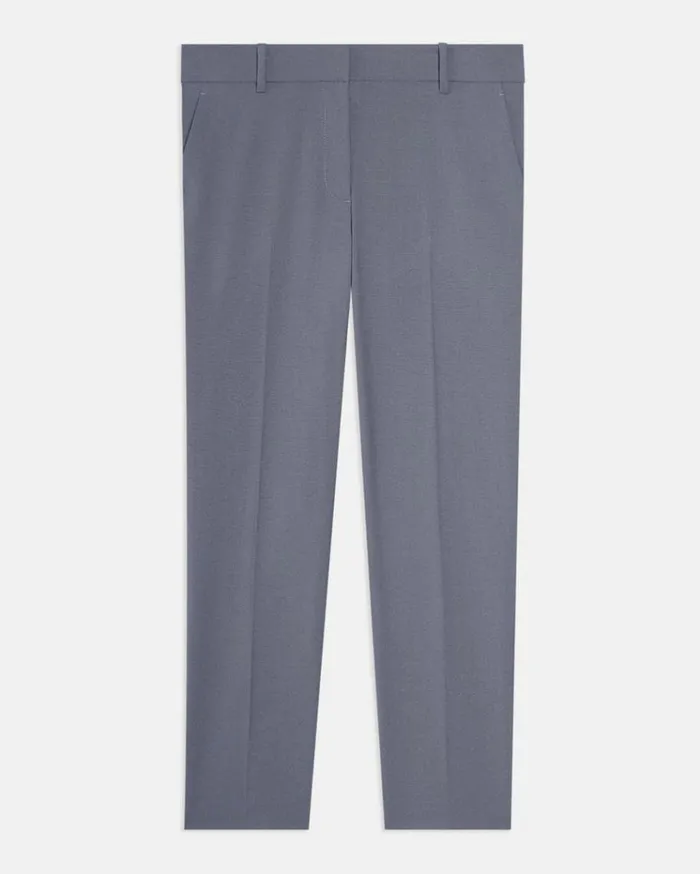 Theory Treeca Pant In Good Wool Indigo Melange Women Pants