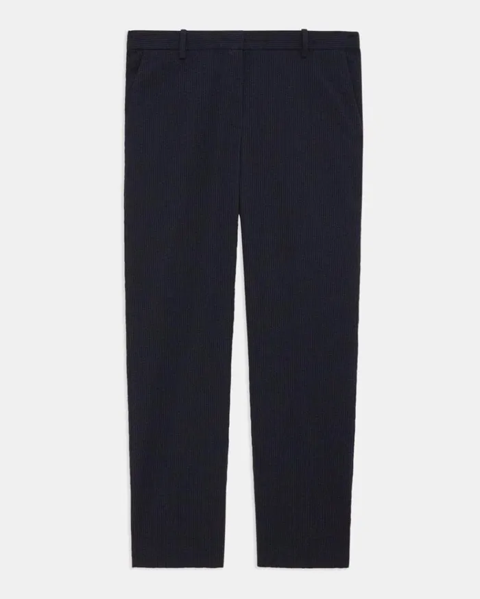 Theory Treeca Pant In Seersucker Navy Women Pants Theory Treeca Pant In Seersucker Navy Women Pants