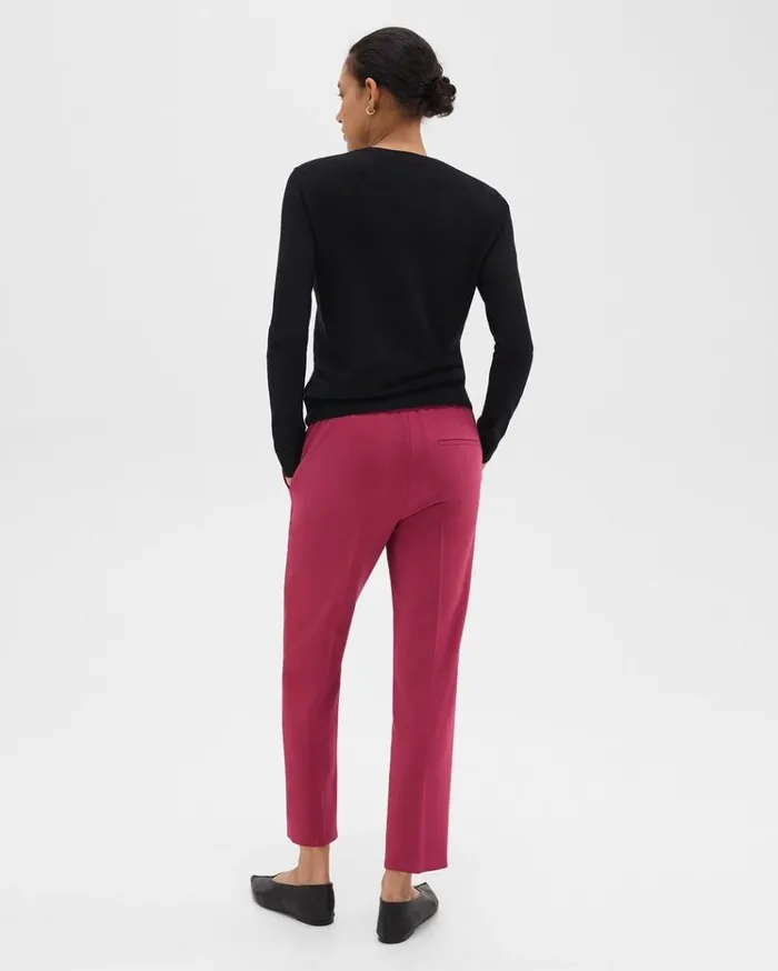 Theory Treeca PullOn Pant In Admiral Crepe Deep Rose Women Pants