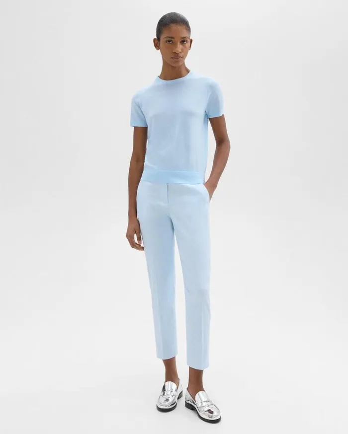 Theory Treeca PullOn Pant In Good Linen Skylight Women Pants