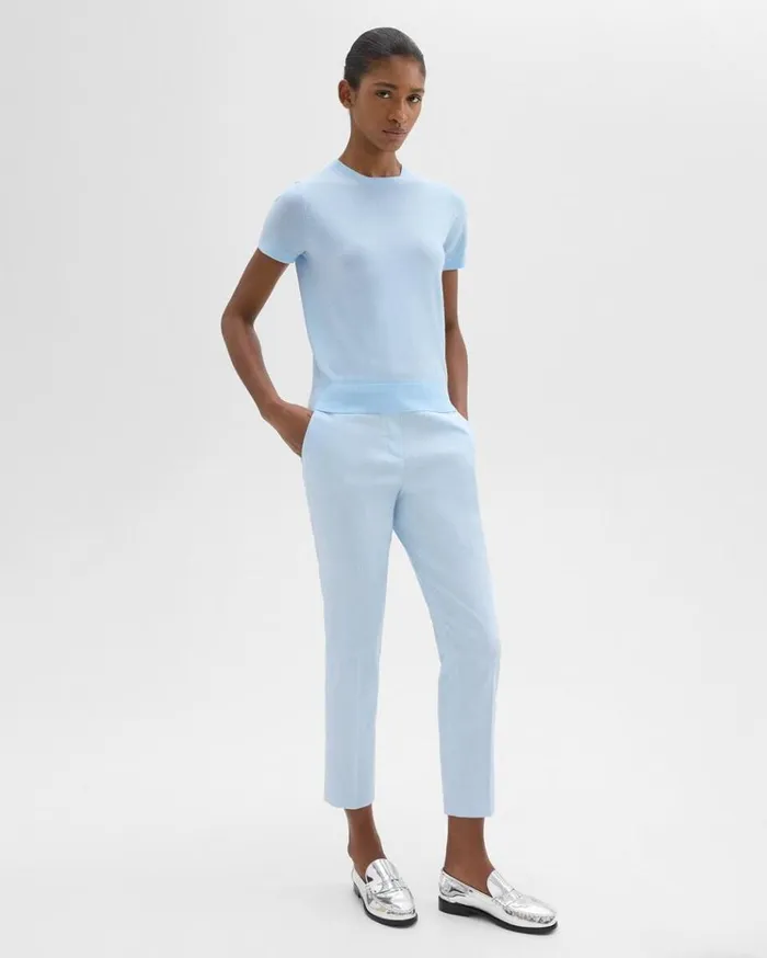 Theory Treeca PullOn Pant In Good Linen Skylight Women Pants