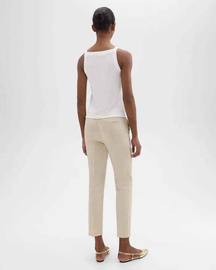 Theory Treeca PullOn Pant In Good Linen Straw Women Pants