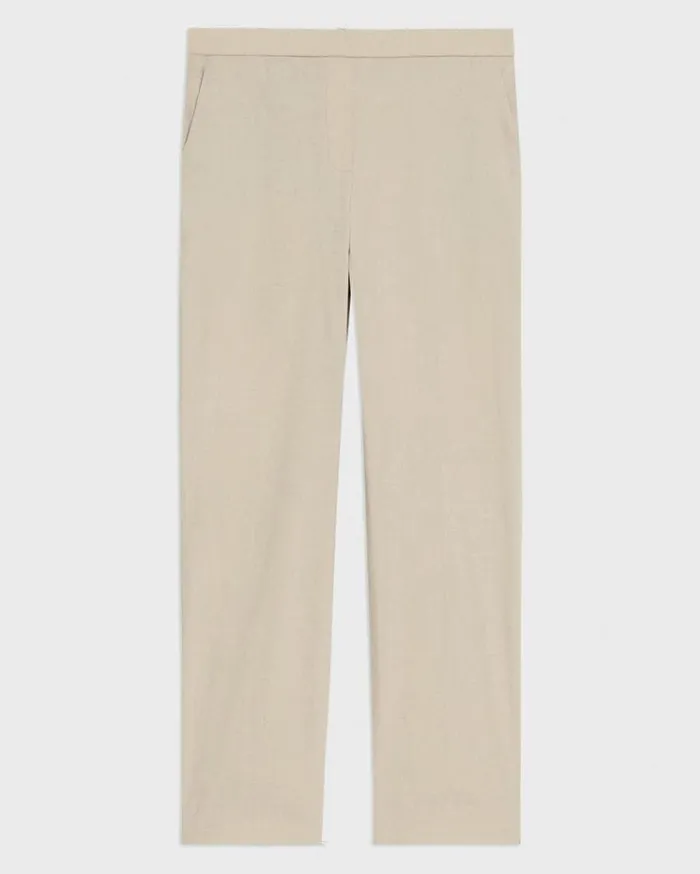 Theory Treeca PullOn Pant In Good Linen Straw Women Pants