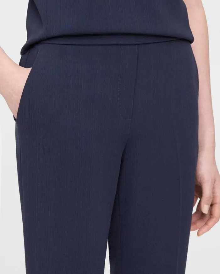 Theory Treeca PullOn Pant In Striped Admiral Crepe Nocturne Navy Women Pants
