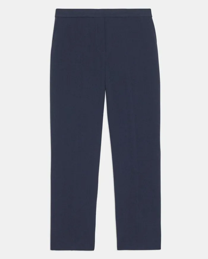 Theory Treeca PullOn Pant In Striped Admiral Crepe Nocturne Navy Women Pants