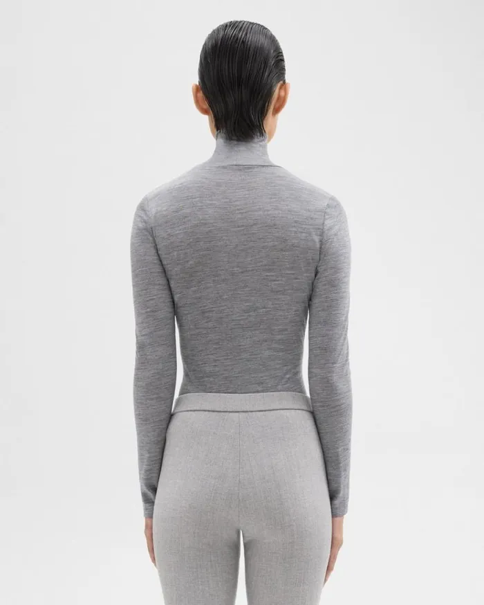 Theory Turtleneck Tee In Mlange Wool Jersey Grey Melange Women TShirts Tank Tops Theory Turtleneck Tee In Mlange Wool Jersey Grey Melange Women TShirts Tank Tops