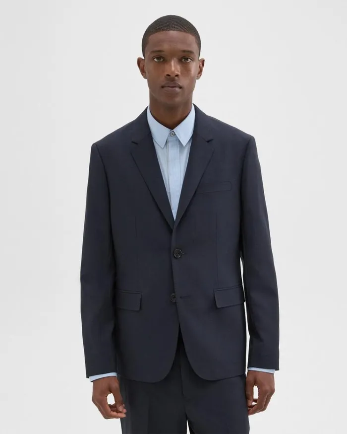 Theory Virgin Wool TwoButton Blazer Midnight Men Blazers Jackets