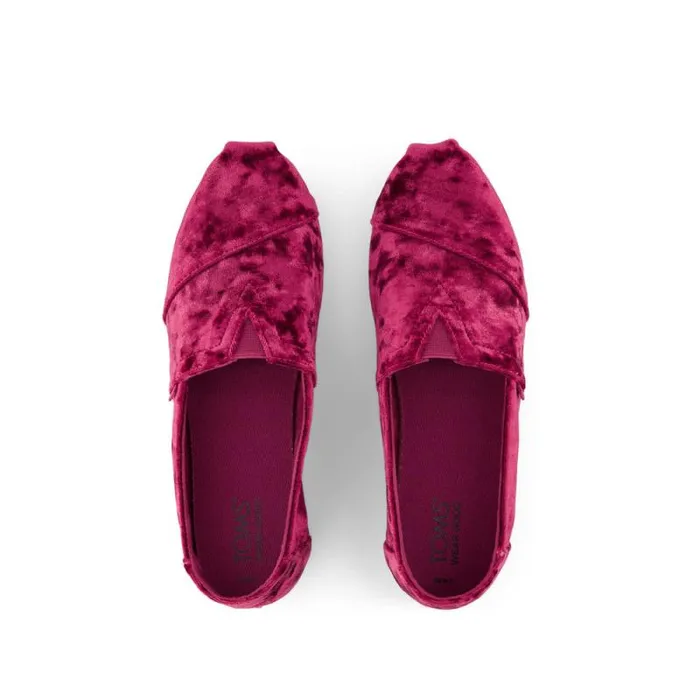 Toms Alpargatas Alpargata Cloudbound Berry Burgundy Crushed Velvet 8211 Women Toms Alpargatas Alpargata Cloudbound Berry Burgundy Crushed Velvet 8211 Women